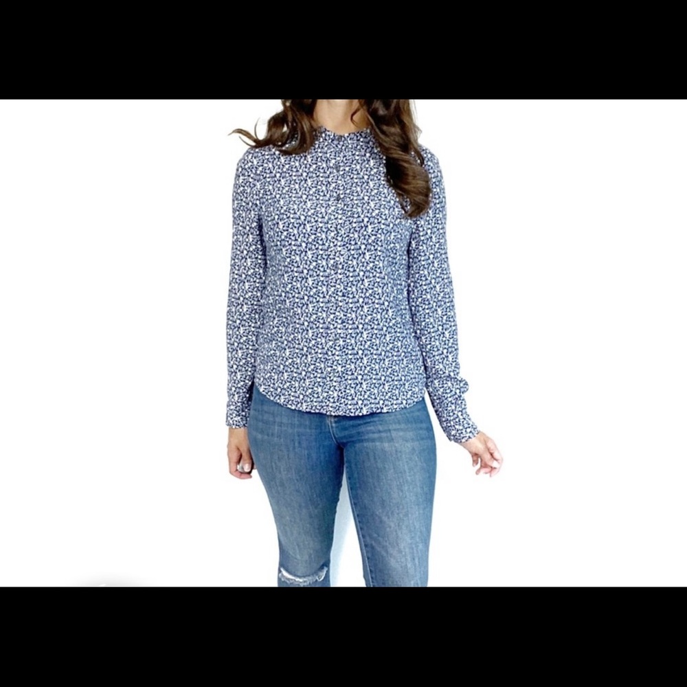 BODEN Alma Button Down Printed Viscose Blouse